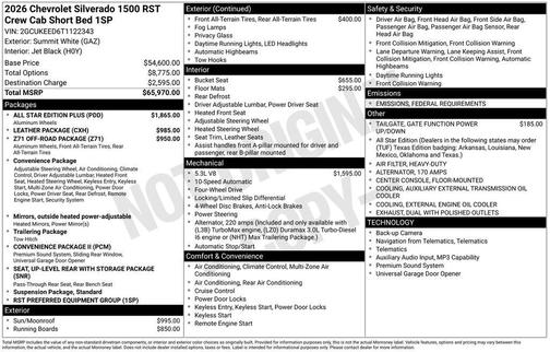 2026 Chevrolet Silverado 1500 RST