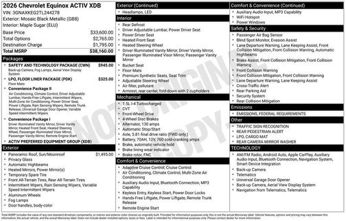 2026 Chevrolet Equinox FWD ACTIV