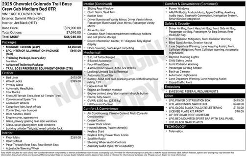 2025 Chevrolet Colorado Trail Boss