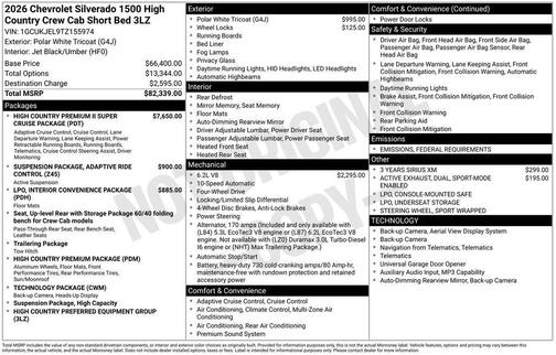 2026 Chevrolet Silverado 1500 High Country