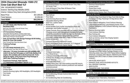 2026 Chevrolet Silverado 1500 LTZ