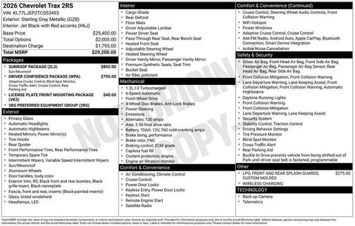 2026 Chevrolet Trax FWD 2RS