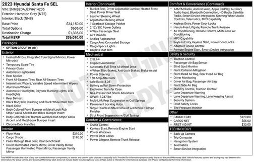 Hampton Gray 2023 Hyundai SANTA FE SEL 2.4