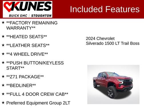 Radiant Red Tintcoat 2024 Chevrolet Silverado 1500 LT Trail Boss