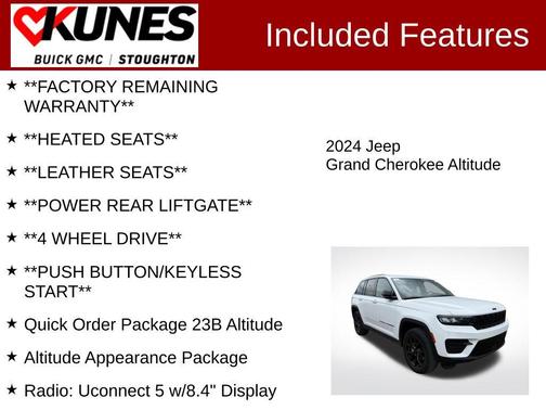 Bright White Clearcoat 2024 Jeep Grand Cherokee Altitude