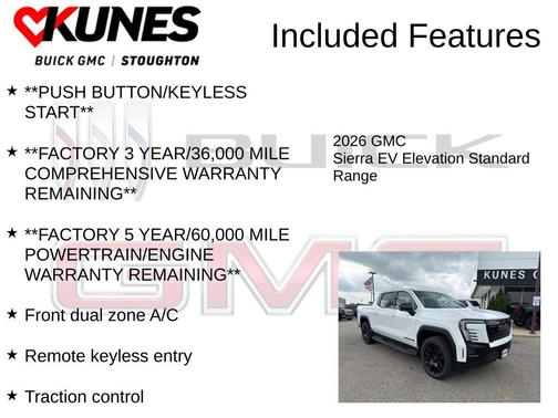Summit White 2026 GMC Sierra EV Standard Range Elevation