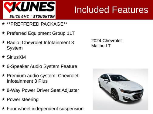 Summit White 2024 Chevrolet Malibu FWD 1LT
