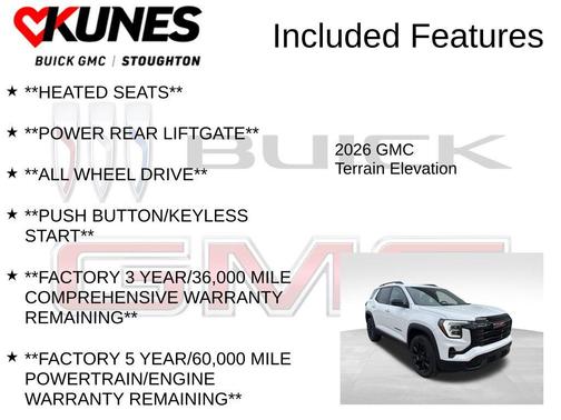 Summit White 2026 GMC Terrain AWD Elevation