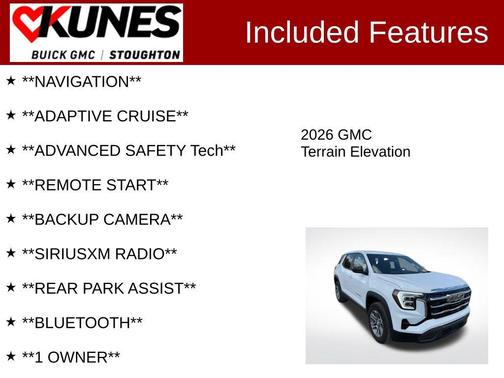 Summit White 2026 GMC Terrain FWD Elevation