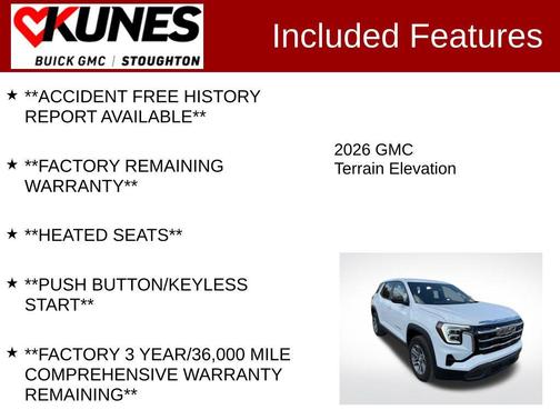 Summit White 2026 GMC Terrain FWD Elevation
