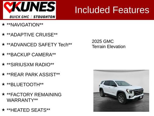Summit White 2025 GMC Terrain AWD Elevation