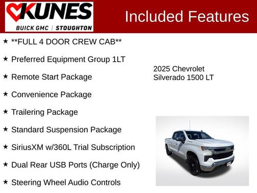 Summit White 2025 Chevrolet Silverado 1500 LT