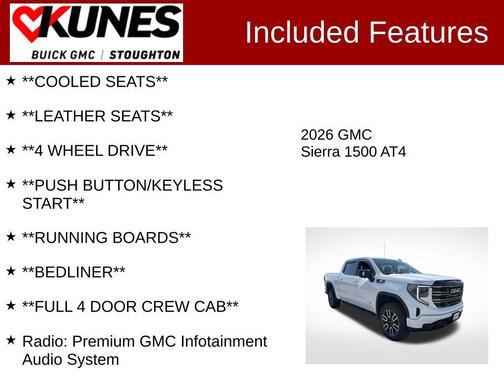 Summit White 2026 GMC Sierra 1500 AT4