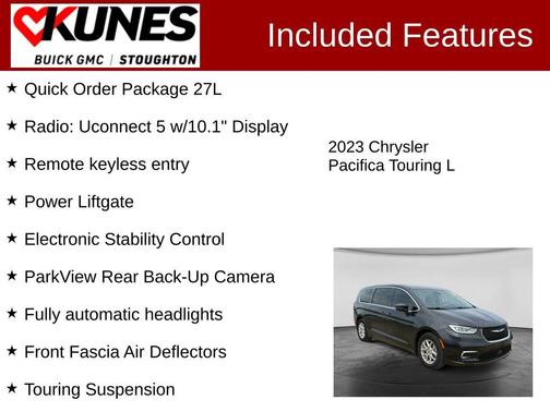 Brilliant Black Crystal Pearlcoat 2023 Chrysler Pacifica Touring L