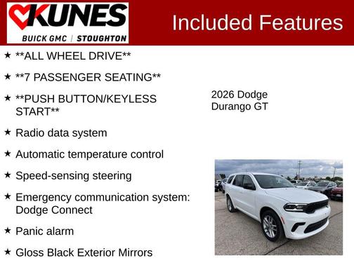 White Knuckle Clearcoat 2026 Dodge Durango GT AWD