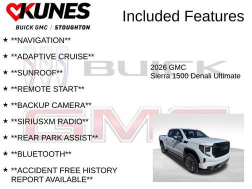 Glacier White Tricoat 2026 GMC Sierra 1500 Denali Ultimate