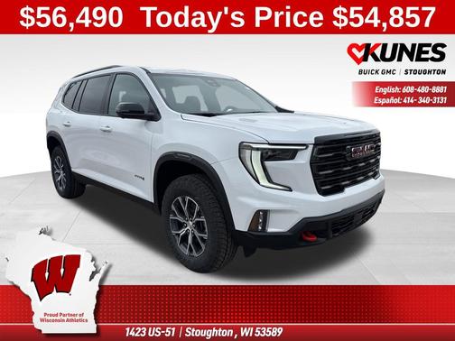 Summit White 2026 GMC Acadia AT4 AWD
