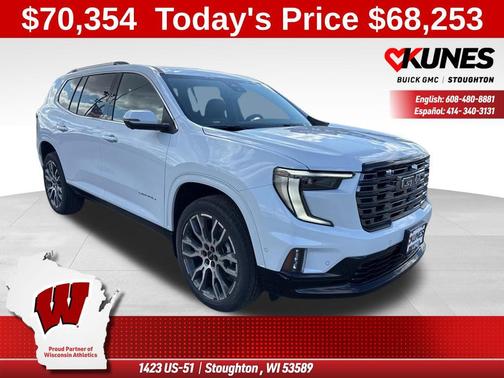 Glacier White Tricoat 2026 GMC Acadia Denali