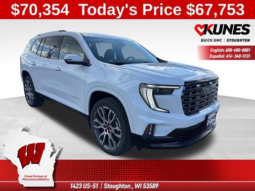 Glacier White Tricoat 2026 GMC Acadia Denali