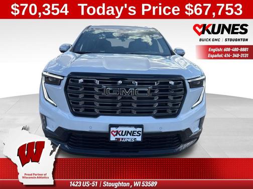 Glacier White Tricoat 2026 GMC Acadia Denali