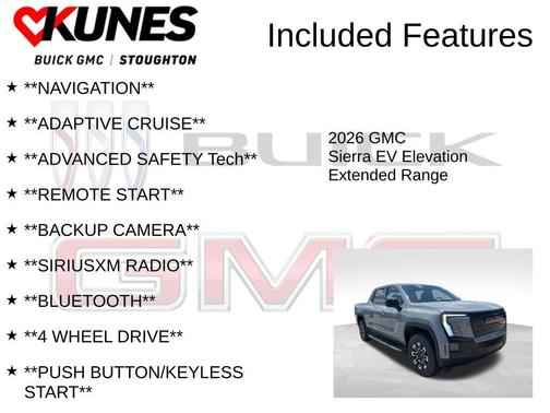 Thunderstorm Gray 2026 GMC Sierra EV Extended Range Elevation