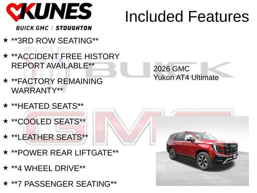 Volcanic Red Tintcoat 2026 GMC Yukon 4WD AT4 Ultimate