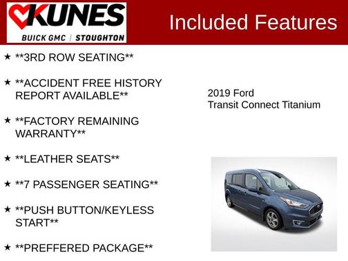 2019 Ford Transit Connect Titanium w/Rear Liftgate