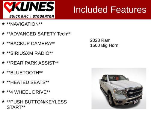 Bright White Clearcoat 2023 RAM 1500 Big Horn/Lone Star