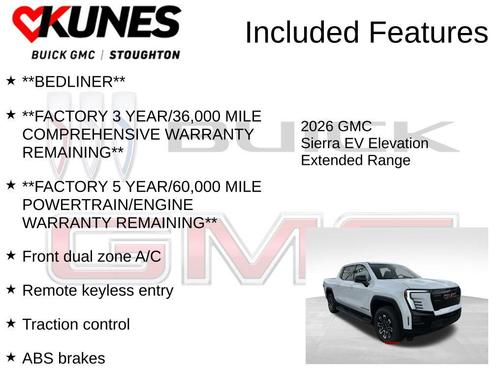 Summit White 2026 GMC Sierra EV Extended Range Elevation