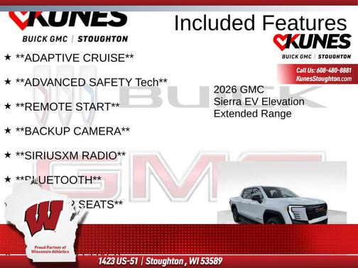 Summit White 2026 GMC Sierra EV Extended Range Elevation