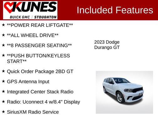 White Knuckle Clearcoat 2023 Dodge Durango GT AWD