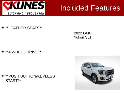 Summit White 2022 GMC Yukon SLT