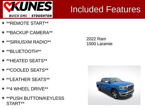 Hydro Blue Pearlcoat 2022 RAM 1500 Laramie