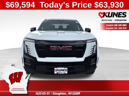 Summit White 2026 GMC Sierra EV Standard Range Elevation