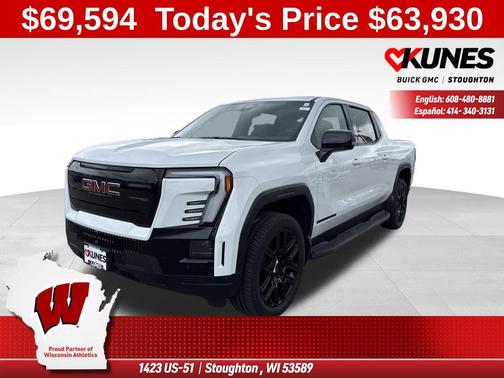 Summit White 2026 GMC Sierra EV Standard Range Elevation