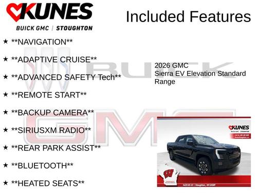 Onyx Black 2026 GMC Sierra EV Standard Range Elevation