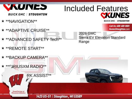 Onyx Black 2026 GMC Sierra EV Standard Range Elevation