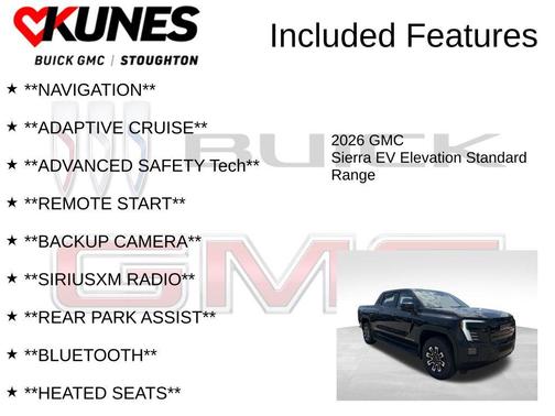 Onyx Black 2026 GMC Sierra EV Standard Range Elevation