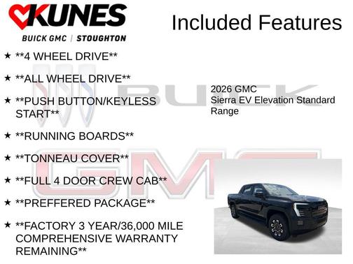 Onyx Black 2026 GMC Sierra EV Standard Range Elevation