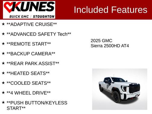 Summit White 2025 GMC Sierra 2500 AT4
