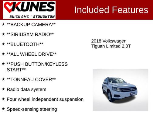 Pure White 2018 Volkswagen Tiguan Limited 2.0T 4MOTION