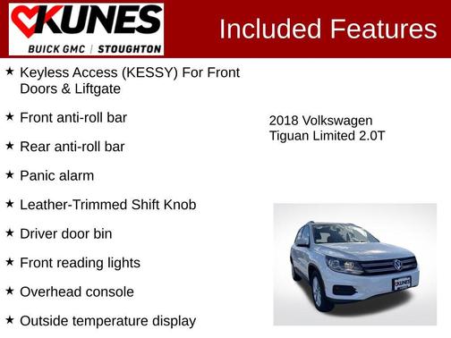Pure White 2018 Volkswagen Tiguan Limited 2.0T 4MOTION