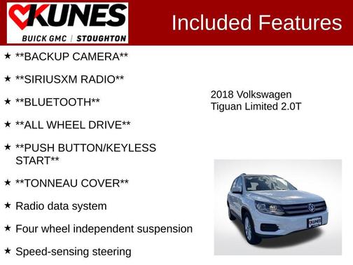 Pure White 2018 Volkswagen Tiguan Limited 2.0T 4MOTION