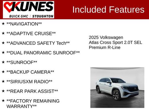 Opal White Pearl 2025 Volkswagen Atlas Cross Sport 2.0T SEL Premium
