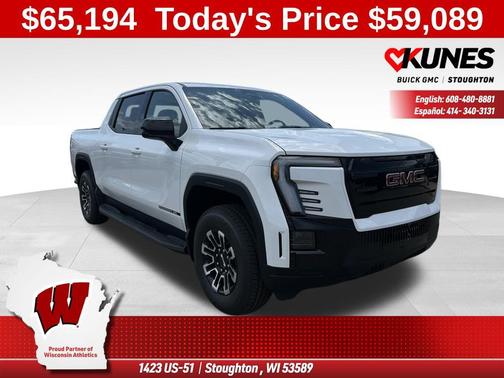 Summit White 2026 GMC Sierra EV Standard Range Elevation