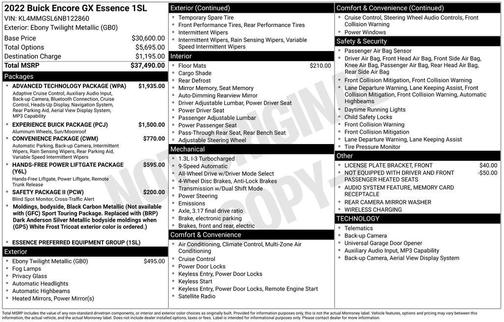 Ebony Twilight Metallic 2022 Buick Encore GX Essence