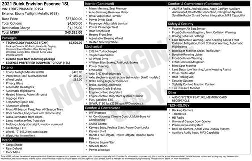 Ebony Twilight Metallic 2021 Buick Envision AWD Essence