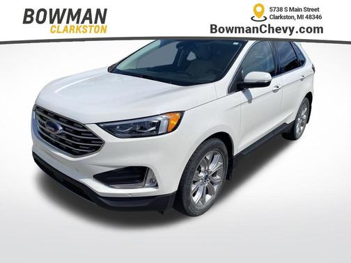 Star White Metallic Tri-Coat 2022 Ford Edge Titanium