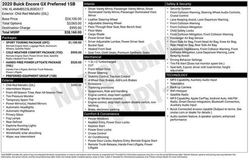 Chili Red Metallic 2020 Buick Encore GX Preferred