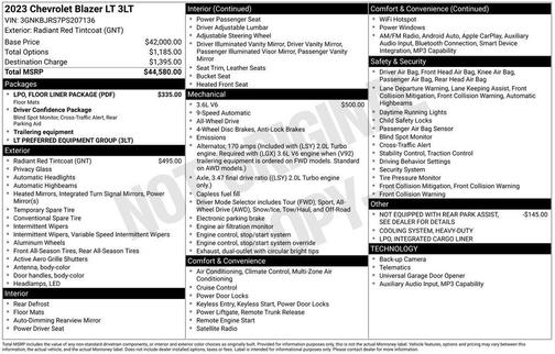 Radiant Red Tintcoat 2023 Chevrolet Blazer 3LT